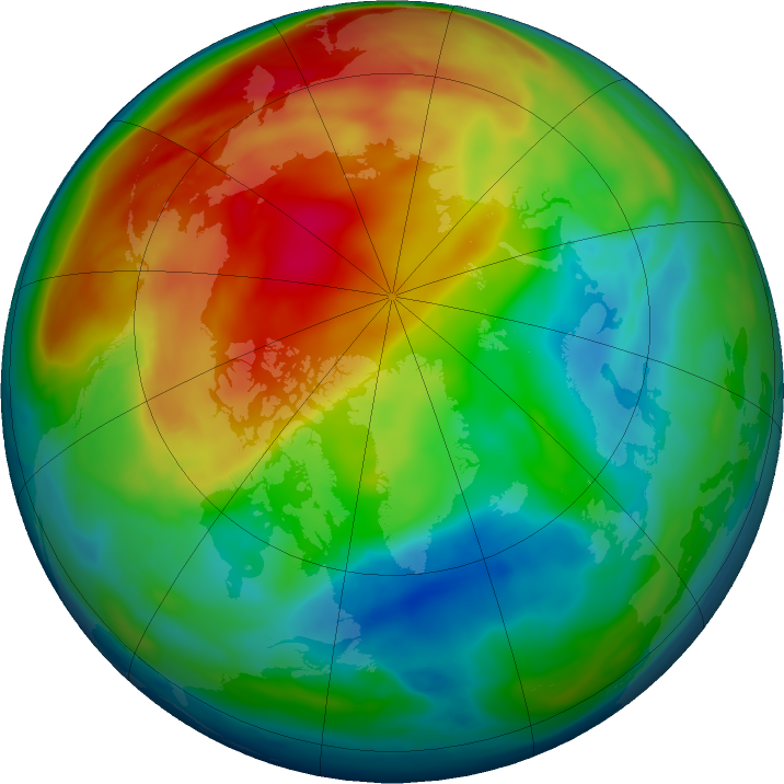 Arctic ozone map for 07 January 2021